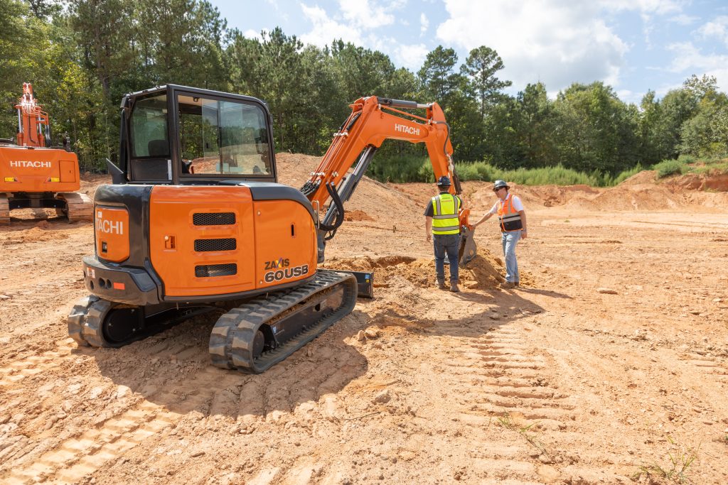 Hitachi construction: offering great finance specials on select machines zx60usb 5n zx345uslc 7h working jobsite people 3