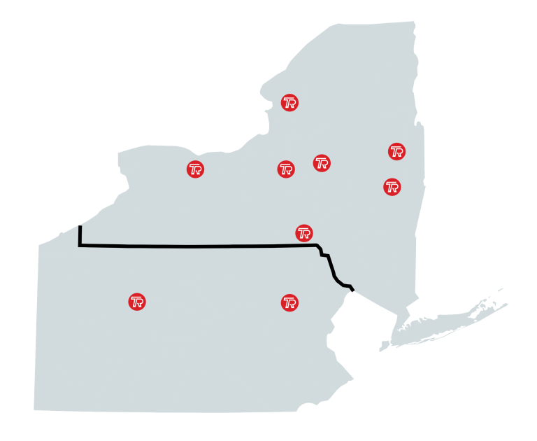 map of locations in NY and PA